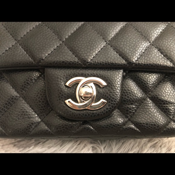 ❤️SOLD❤️ Chanel Rectangular Mini Flap Black caviar with SHW - Picture 3 of 16